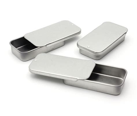 Magnakoys® Small Metal Slide Top Tin Containers for Crafts